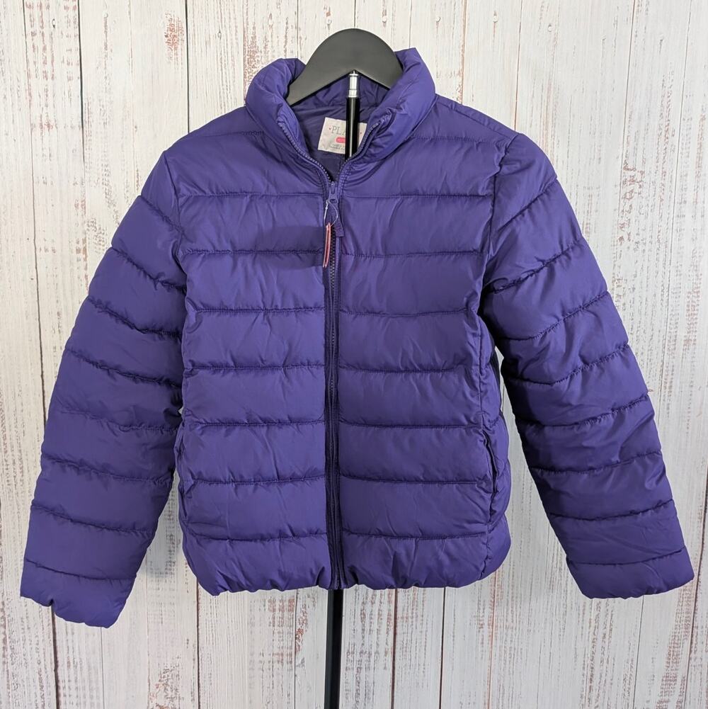 The Children's Place Jacket Girls XL Purple Full Zip Quilted Shell: NWT Collared